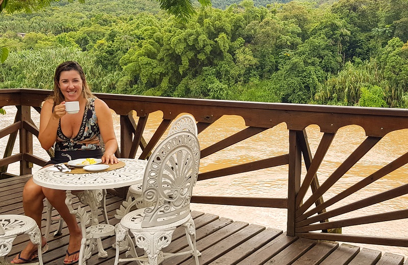 Dica de hospedagem no Petar - área do café da manhã